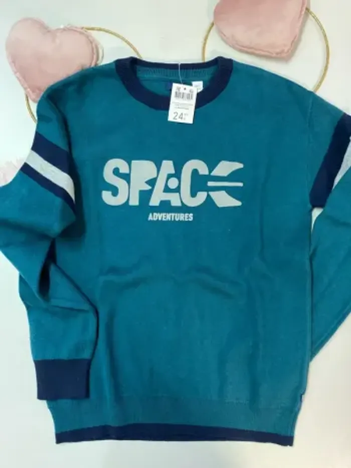 Pull garçon - neuf - vert - Okaïdi - Taille 14 ans - photo numéro 3