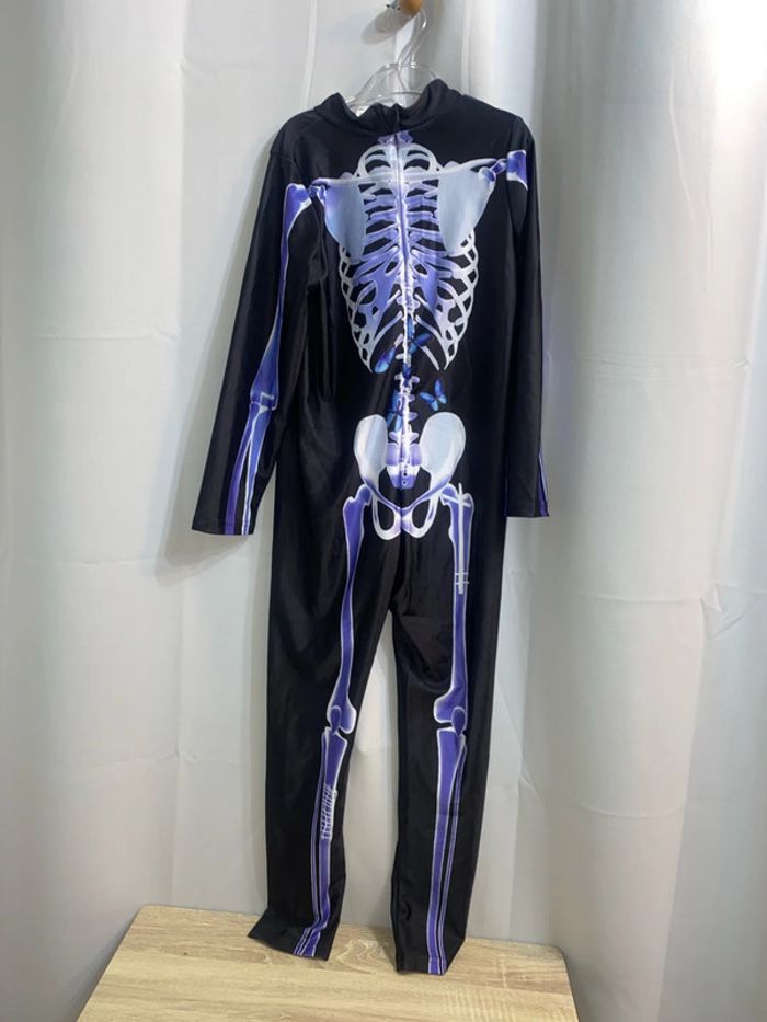 Déguisement d’Halloween noir/blanc/violet lycra taille 12-14 ans neuf - n4m - photo numéro 3