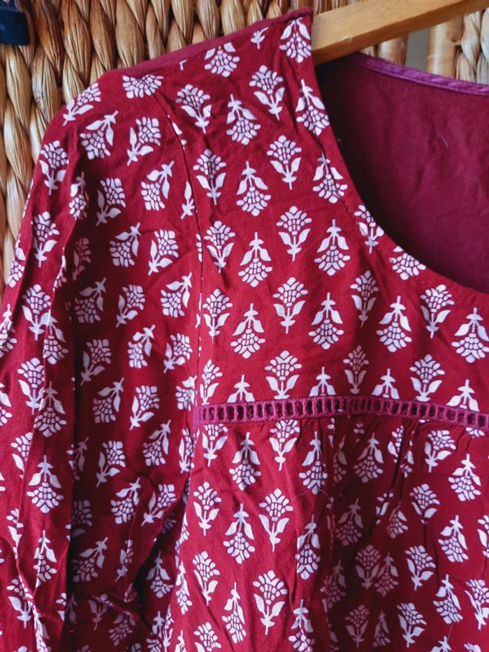 Blouse Etam bordeaux M - photo numéro 3