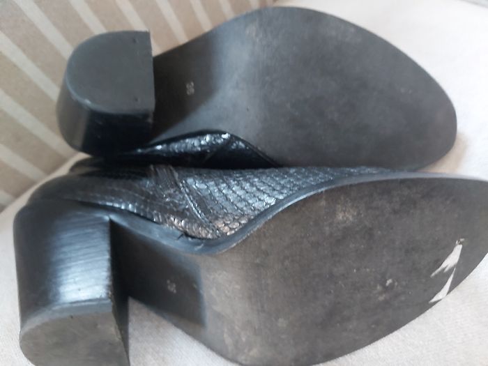 Bottines cuir petit talon  & motif  ecaillé - photo numéro 4