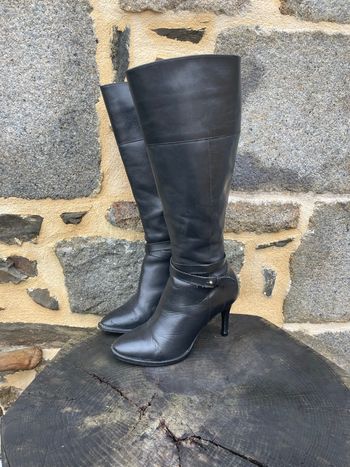 Bottes en cuir noir - San Marina 