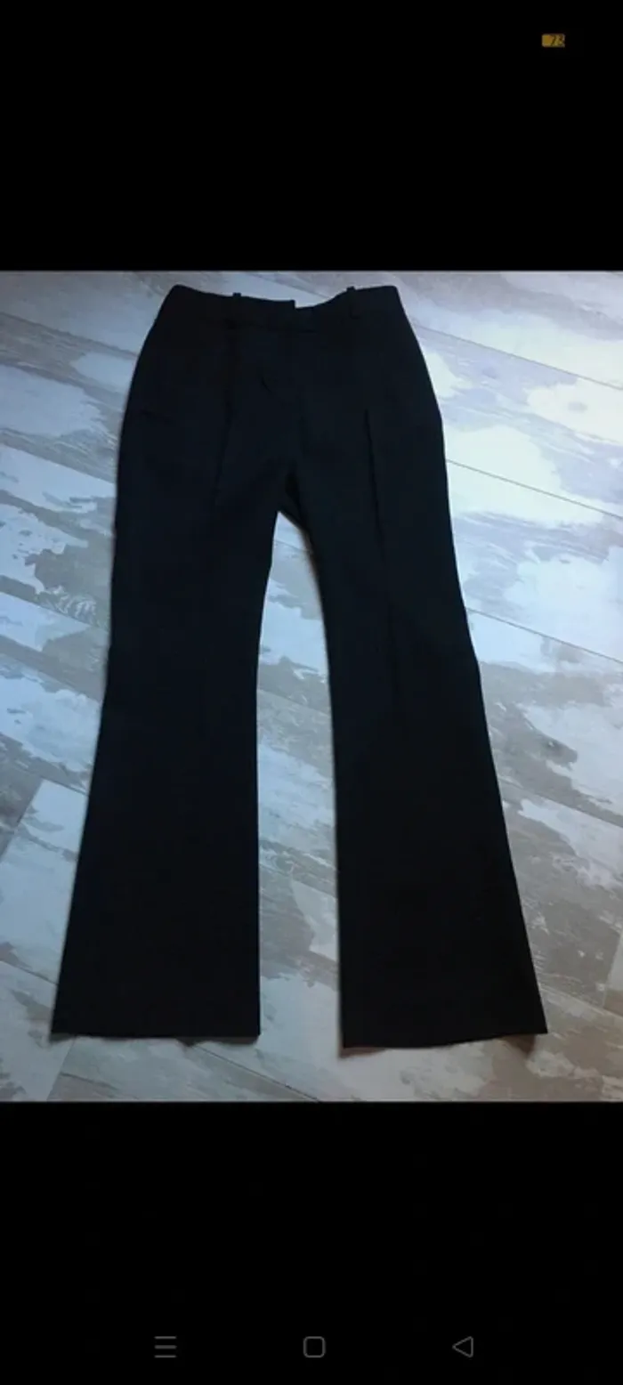 Pantalon de costume / à pli noir flare - photo numéro 4