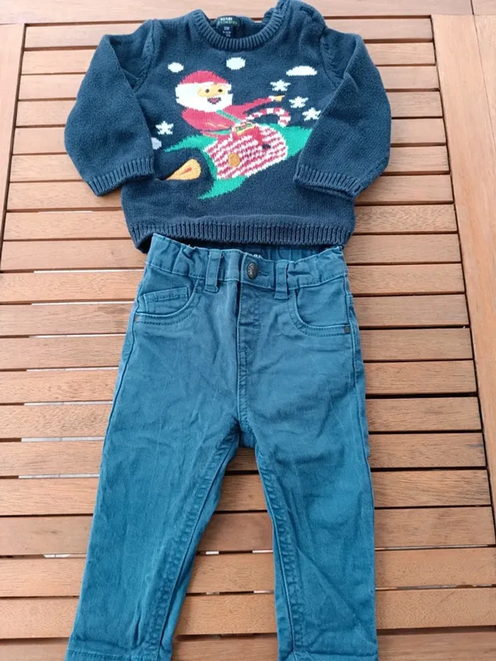 Ensemble bébé garçon bleu marine taille 12mois