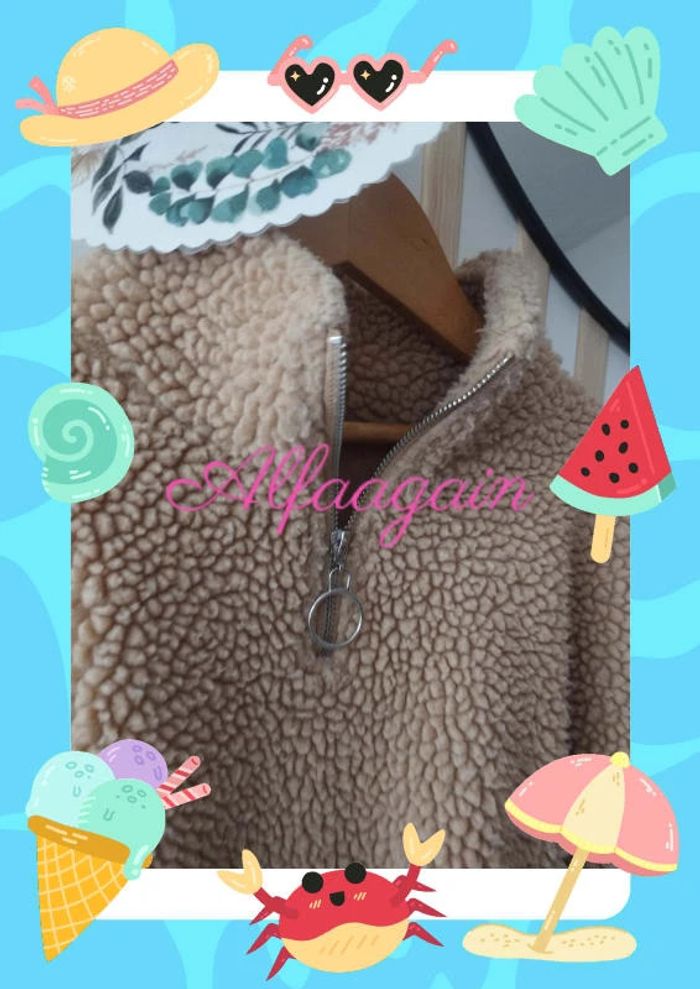 Pull teddy beige Kiabi 10ans - photo numéro 7