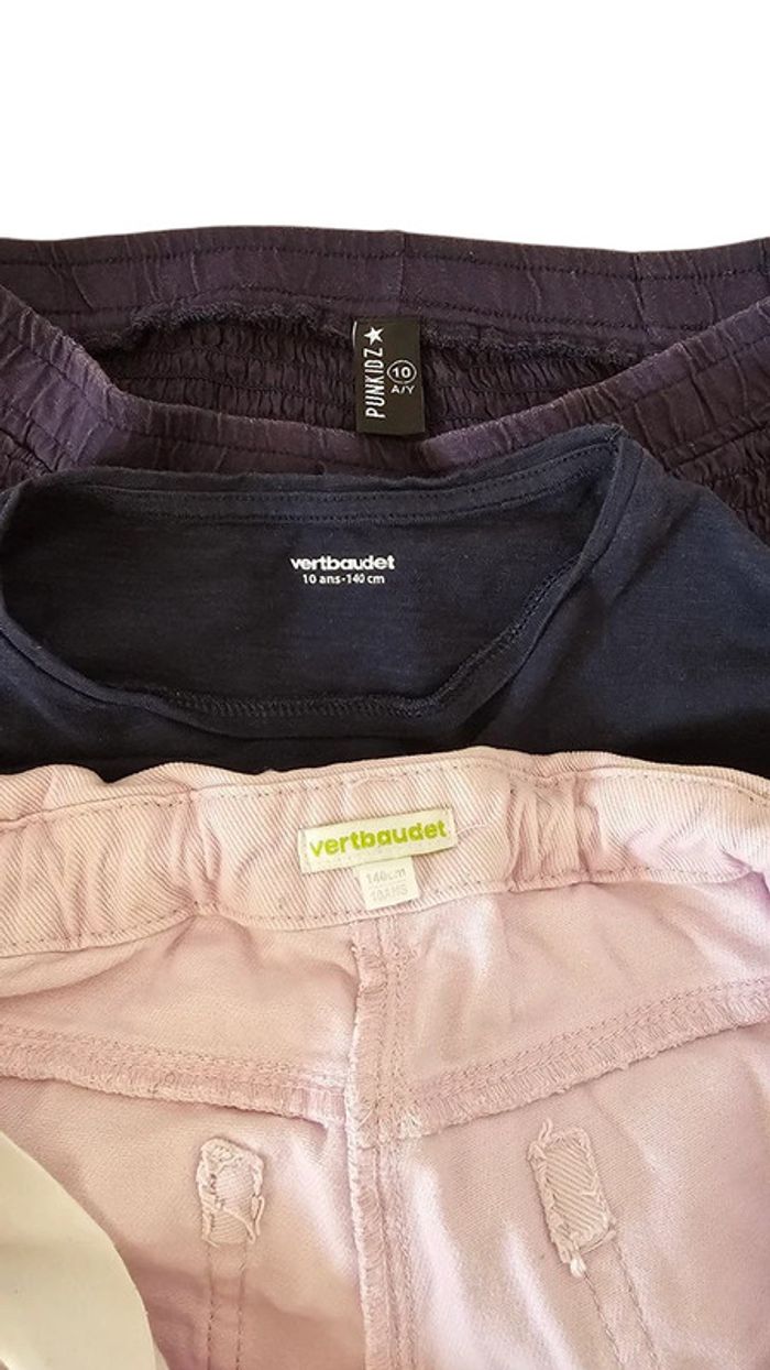 Ensemble Salopette et t-shirt Vertbaudet et un short Punkidz taille 10 ans / 140 cm - photo numéro 5