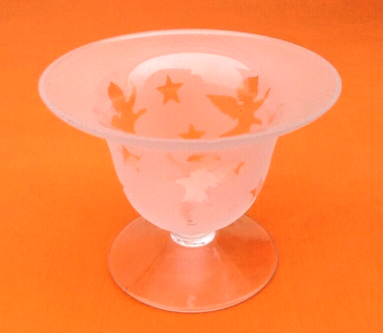 Coupelle sur pied douche   Verre poli et dépoli