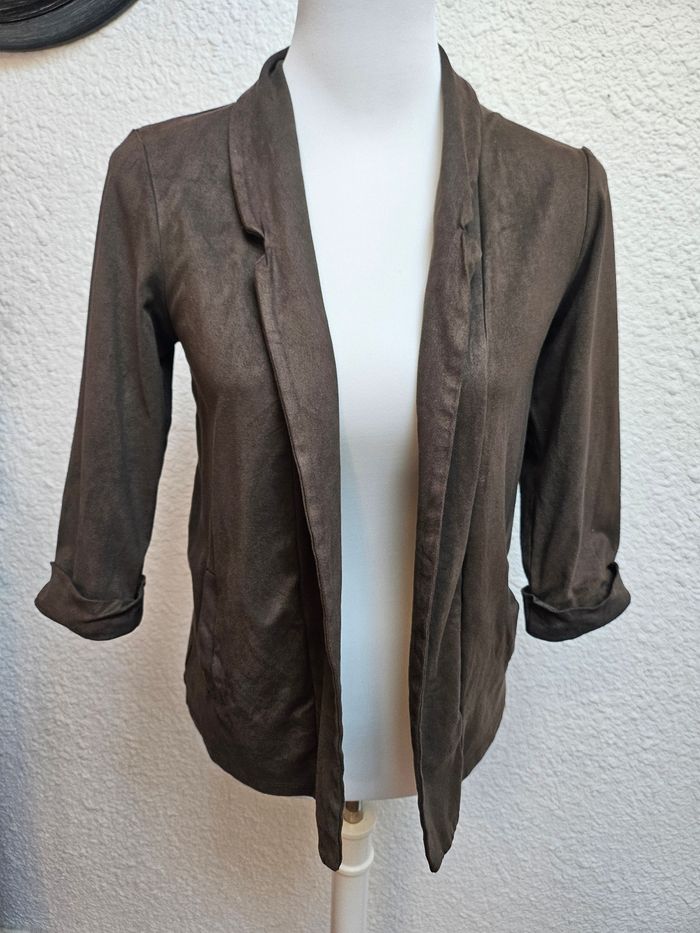 Blazer vert effet daim