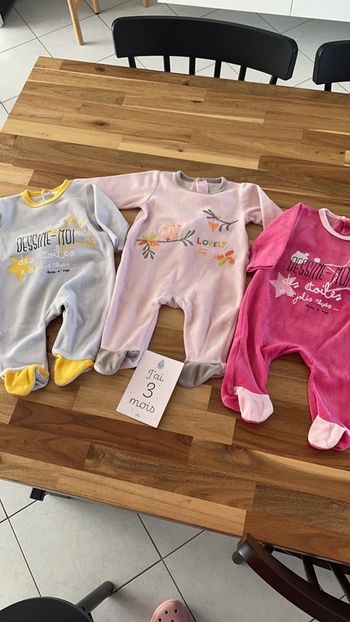 Lot de 3 pyjamas velours