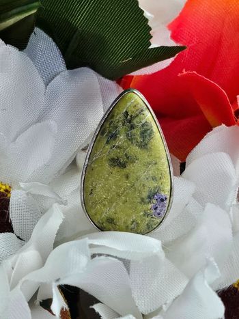 Bague en argent sterling 925 avec pierre atlantasite