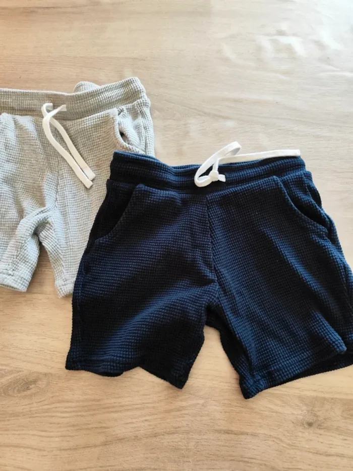 Lot de 2 shorts bleu marine et gris clair