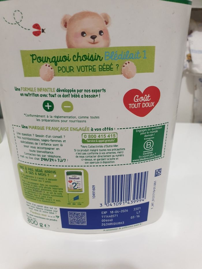 Boite de lait bledilait neuve - photo numéro 2