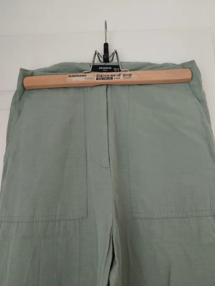 Pantalon en lin vert Reserved 34 - photo numéro 6