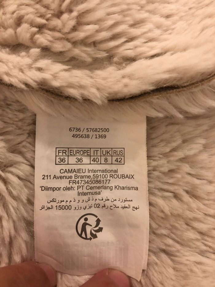 Veste#camaieu#fourrée#taille 36 - photo numéro 4