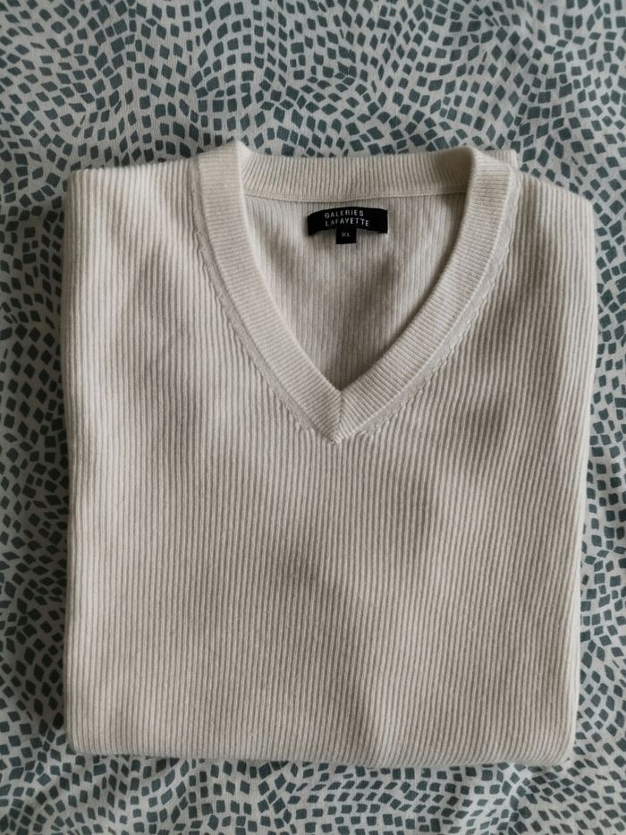 Pull homme blanc XL Galeries Lafayette
