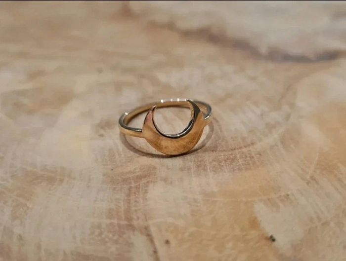 Bague croissant de lune taille 52 plaqué or - photo numéro 2