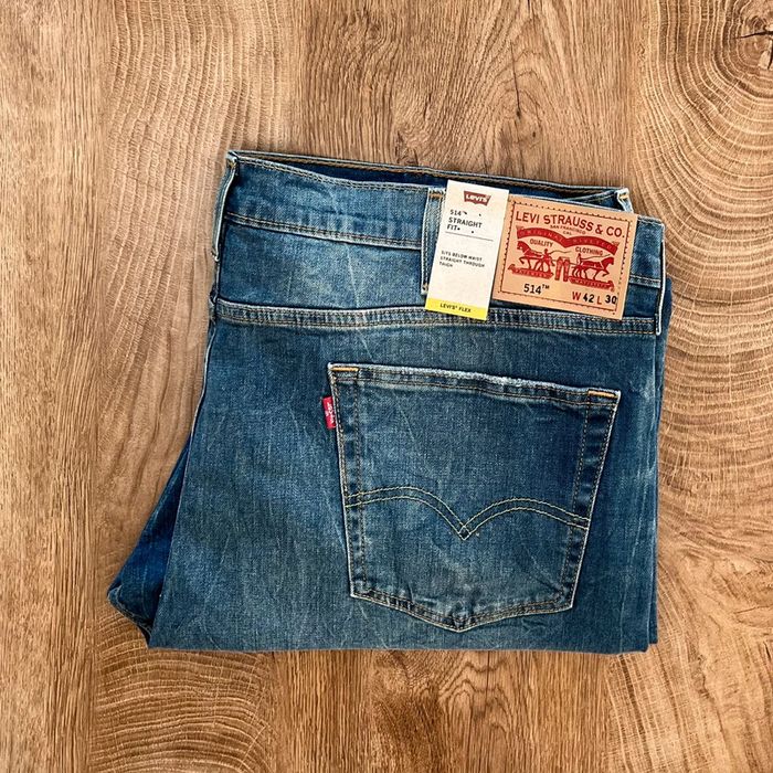 Jean/pantalon bleu délavé Levi's 514 pour homme, taille : W 42 (52 taille française)