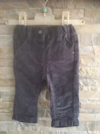 Jean velours anthracite Kiabi 3M