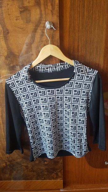 Tee shirt manches 3/4 noir et blanc