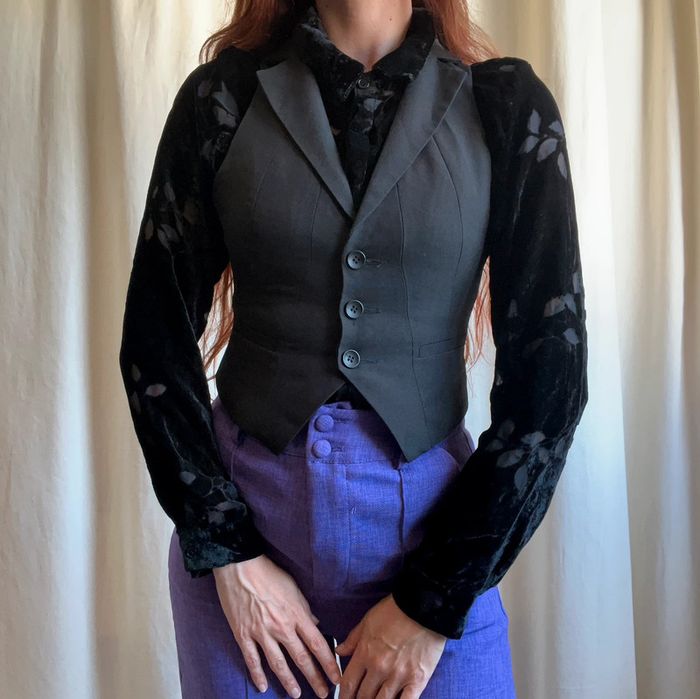 Chemise velours mesh Unisex Goth Vampire 90s - Taille M - photo numéro 7