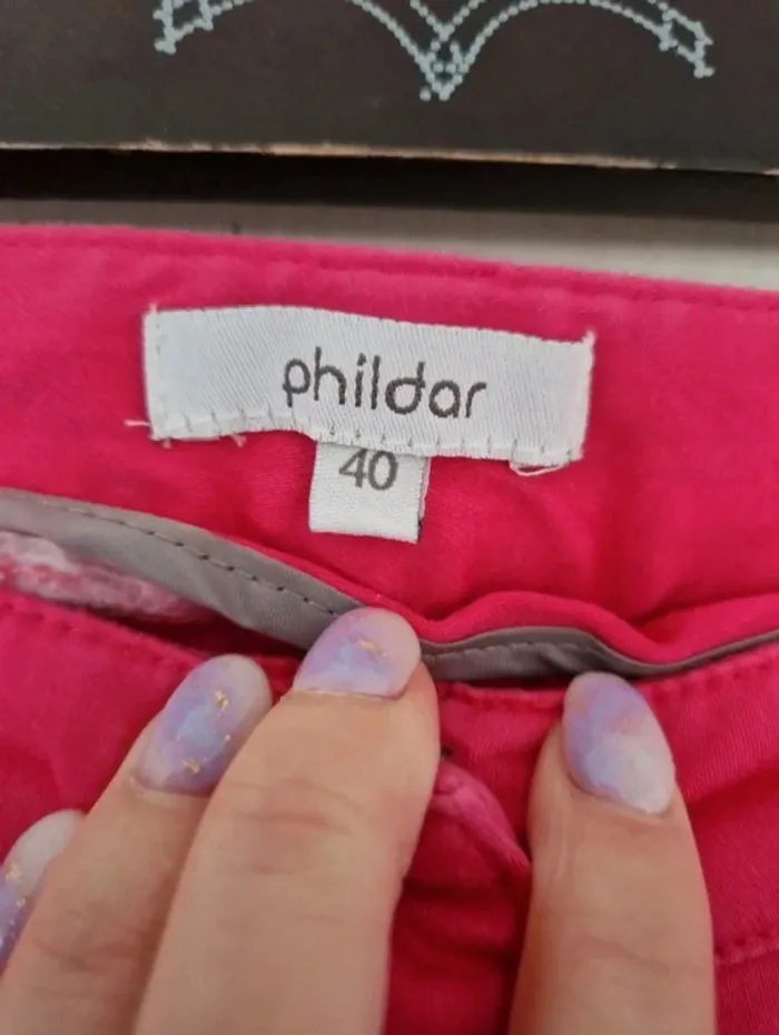 Jolie pantacourt rose fushia femme phildar taille L/40 - photo numéro 6