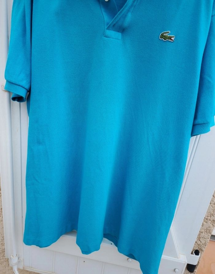Polo chemise Lacoste taille L turquoise - photo numéro 4