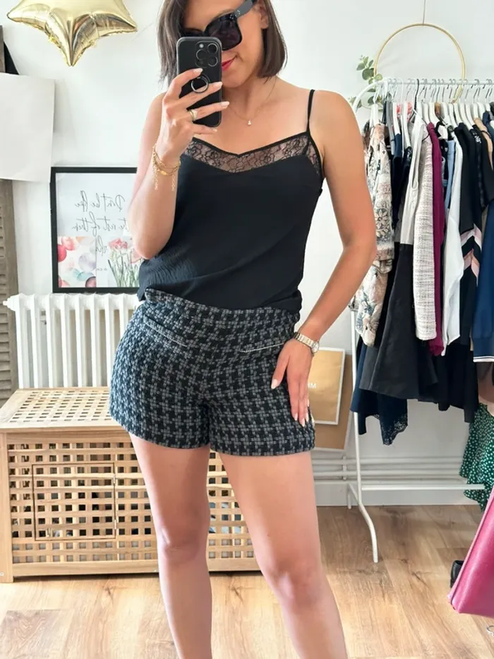 Short Claudie Pierlot noir et gris taille 36 - photo numéro 3