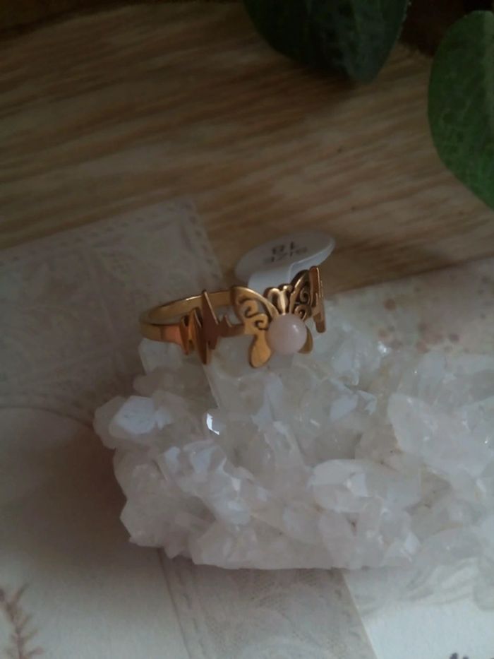 Bague papillon quartz rose
