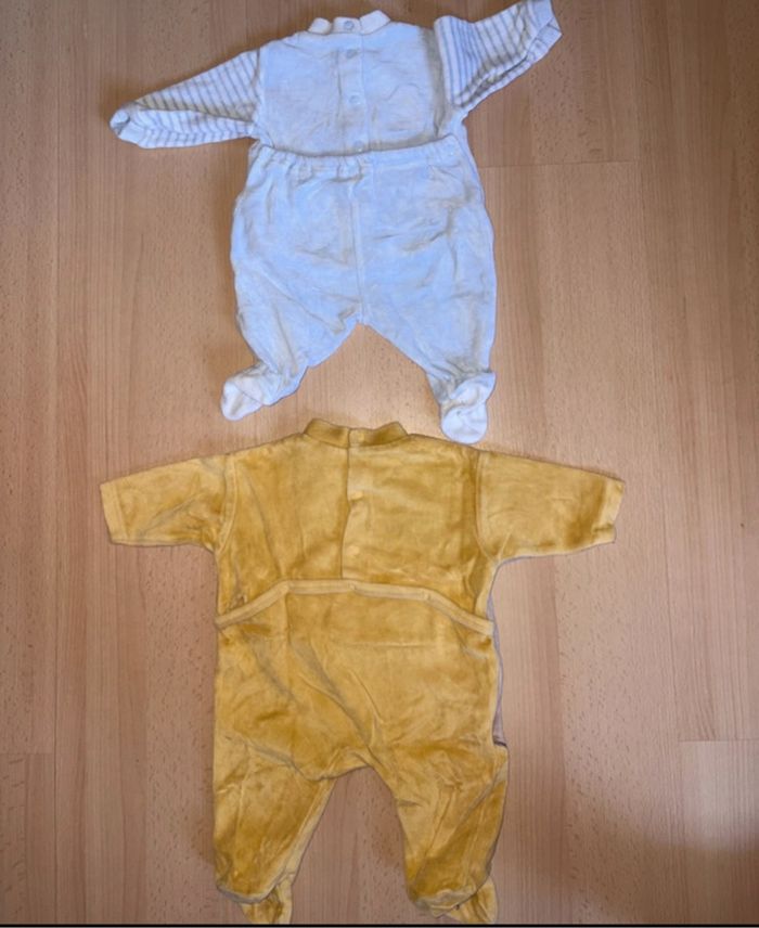 Lot de 3 pyjamas velours mixte taille 1 mois - photo numéro 4