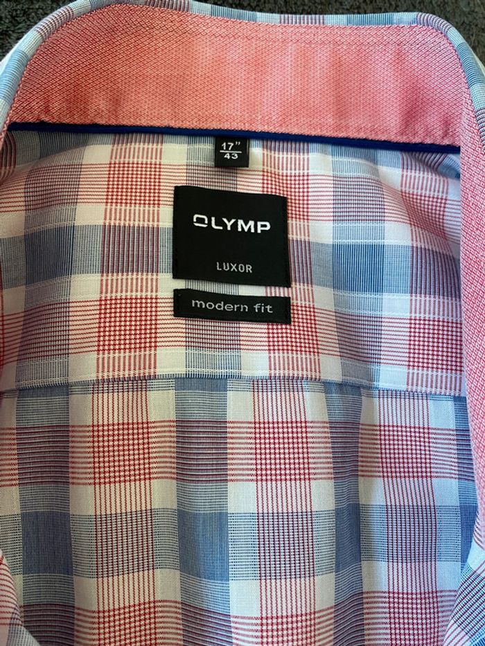 Chemise à carreaux manches courtes Olymp - photo numéro 2