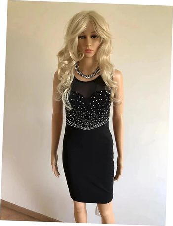 Robe noire sans manches avec strass argentés taille S jamais portée