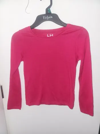 T-shirt manches longues rose La Halle Taille 8 ans