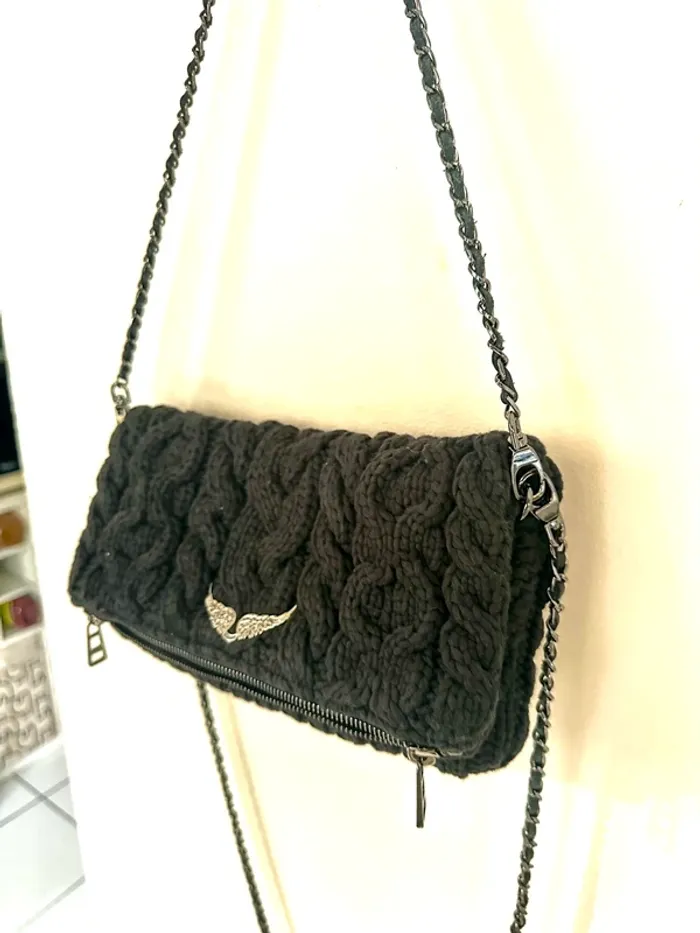 Pochette Rock en laine sac à bandoulière noir - Zadig et Voltaire - photo numéro 2