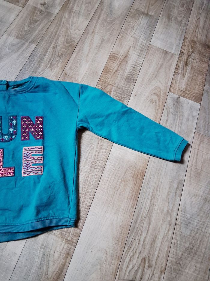 Sweat fille bleu turquoise 6 ans - photo numéro 2