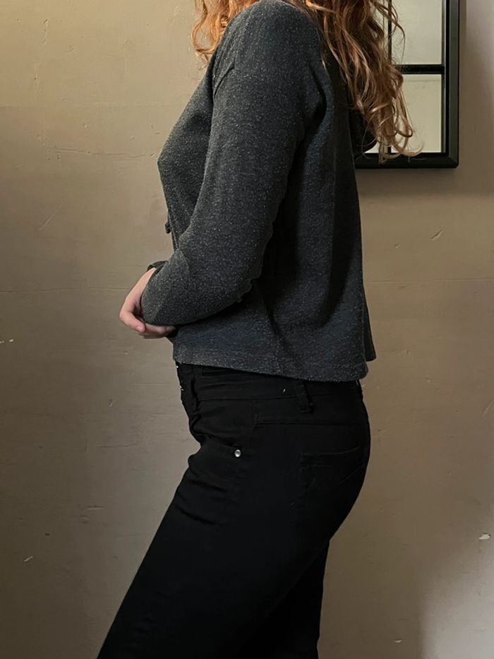 Sweat à capuche ample gris foncé - photo numéro 6