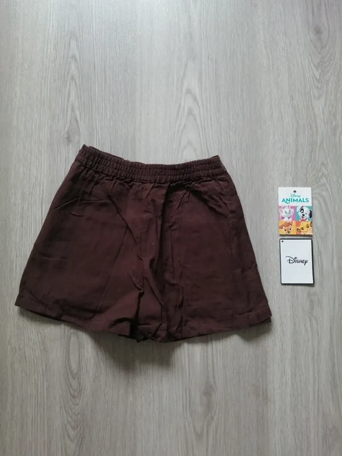 Jupe short marron avec poches sur le devant détails en dentelle / kmg island / (5ans) - photo numéro 2