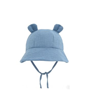 Chapeau bob bleu 100% coton hydrophile neuf 6 à 24 mois