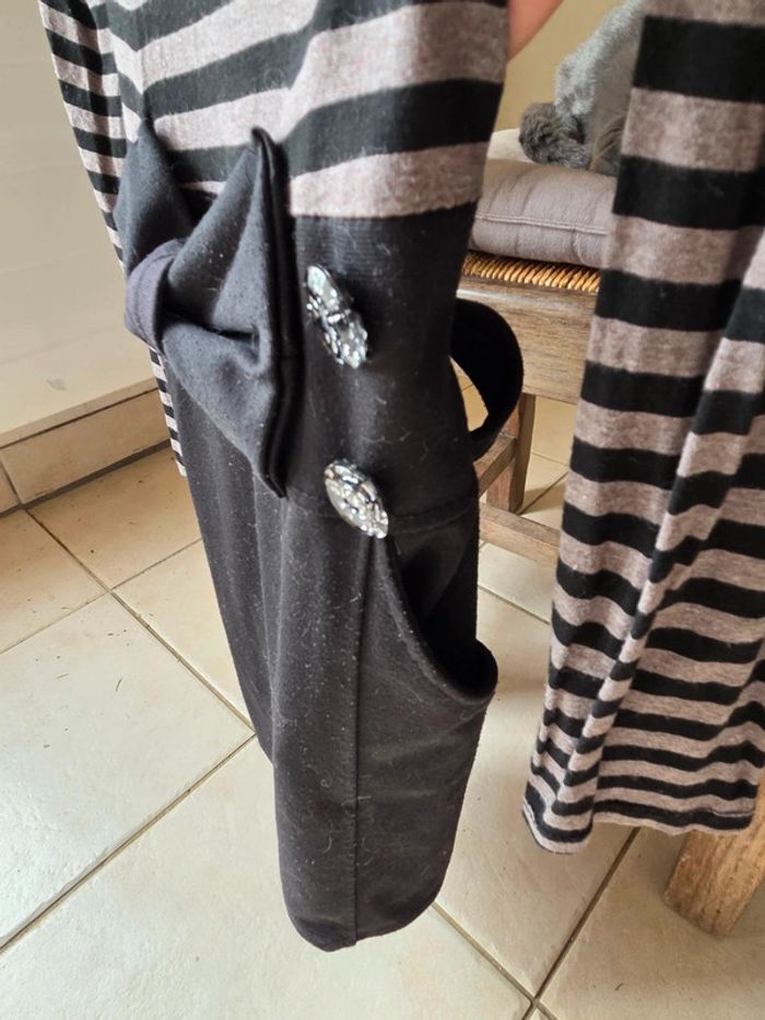 Robe noir rayé gris/marron - photo numéro 10