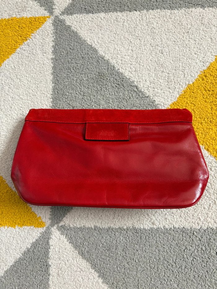 Pochette en cuir verni rouge vintage - photo numéro 2