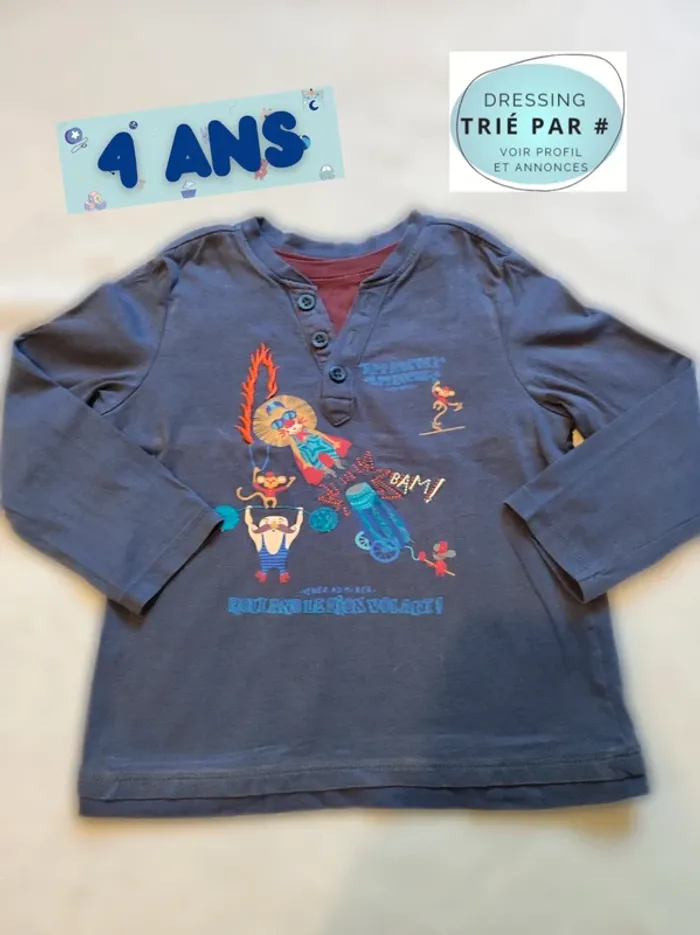 T-shirt manches longues 4 ans sergent major cirque