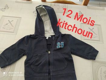 Sweat à capuche 12 mois Kitchoun