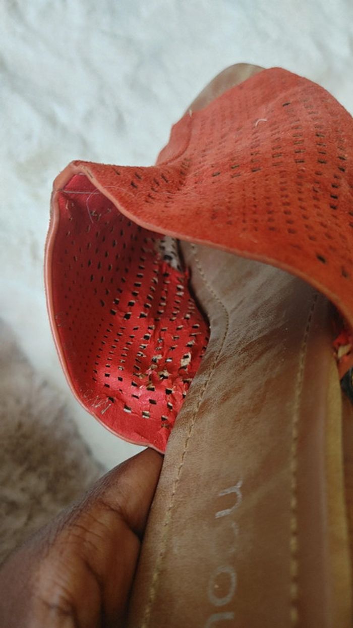 Mule plateforme en cuir daim - photo numéro 8