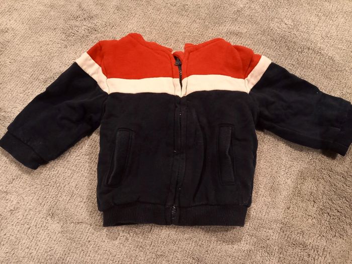 Gilet zippé à capuche vertbaudet 3mois - photo numéro 2