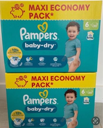 2 cartons de couches Pampers taille 6