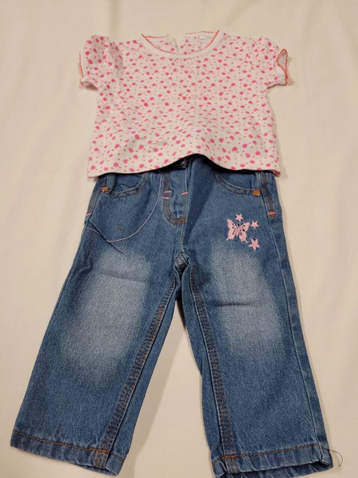 Ensemble jean t shirt 6mois fille