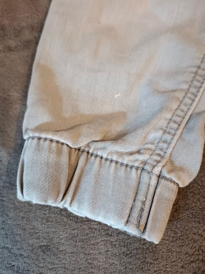 Jeans gris à lacet bordeaux - photo numéro 3
