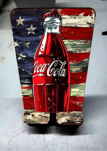 support téléphone motif coca cola neuf