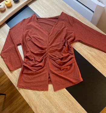 T-shirt orange paillettes neuf