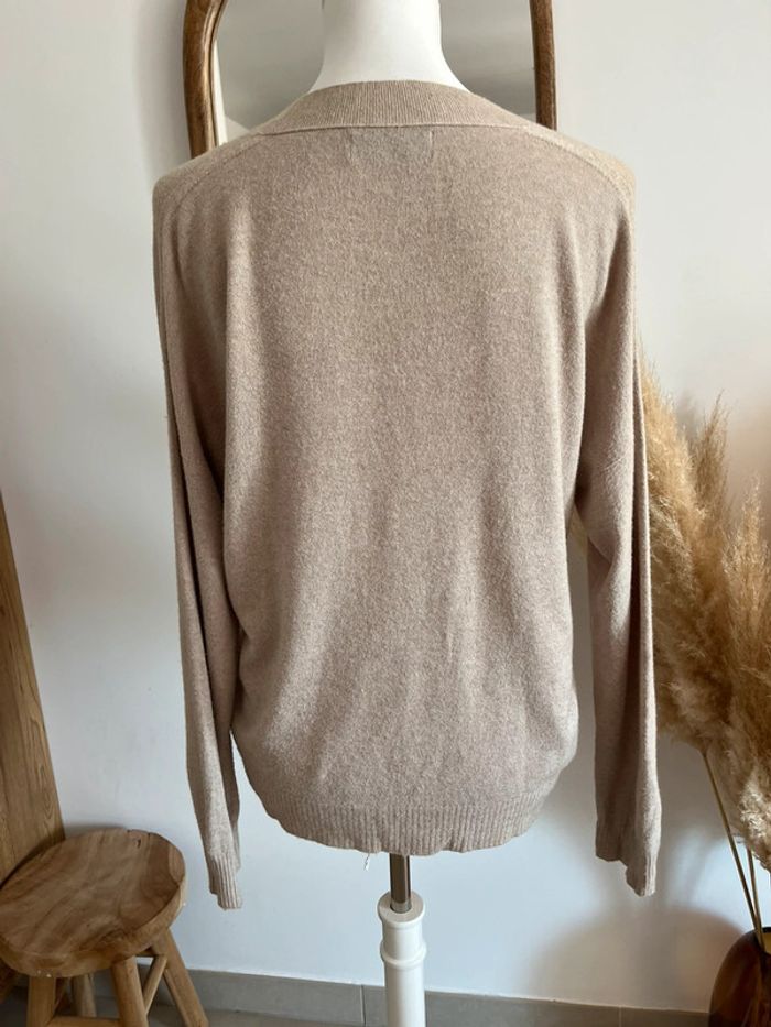 Pull col V beige Cécile Wang - photo numéro 6