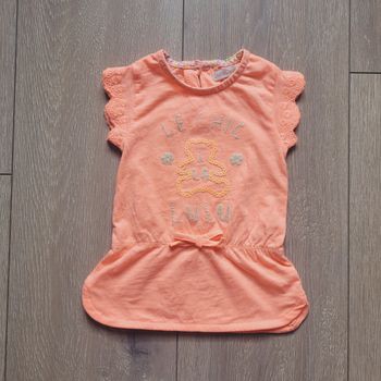 Robe été rose saumon. Fille 3 mois. Marque Lulu castagnette
