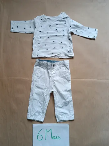 T-shirt ML 6 mois (+ pantalon offert)